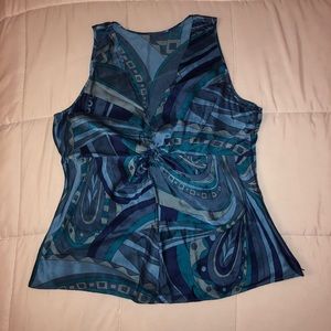 The Limited short-sleeve blue silk blouse (L) 🐬